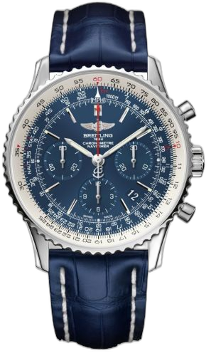 [AB012512/C864/732P/A20BA.1] Navitimer 01 43 Stainless Steel / Blue Sky / Croco / Pin