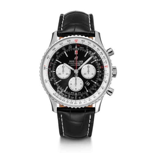 [AB0127211B1P2] Navitimer 1 B01 Chronograph 46 Stainless Steel / Black / Croco / Folding