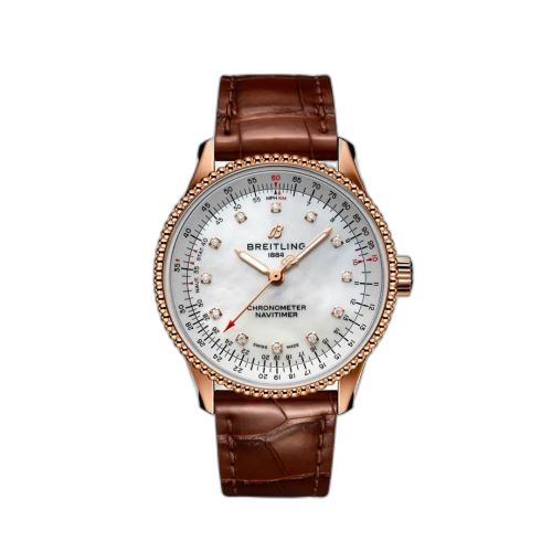 [R17395211A1P2] Navitimer 1 35 Automatic Red Gold / MOP / Croco / Folding