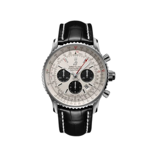 [AB0311211G1P2] Navitimer Rattrapante Stainless Steel / Silver / Alligator / Pin