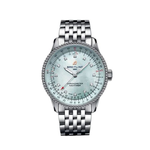 [A173952A1C1A1] Navitimer 1 35 Automatic Stainless Steel / Blue MOP / eComm / Bracelet