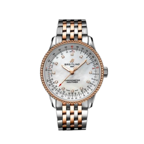 [U17395211A1U1] Navitimer 1 35 Automatic Stainless Steel / Red Gold / MOP / Bracelet