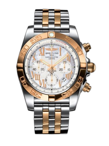 [CB011012/A693/375C] Chronomat 44 Stainless Steel / Rose Gold / Pearl Roman / Bracelet