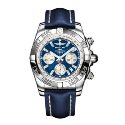 [AB011012/C788/105X/A20BA.1] Chronomat 44 Stainless Steel / Blue / Calf / Pin