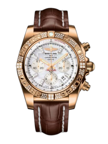 [HB0110AE.A698.739P] Chronomat 44 Rose Gold / Diamond / Pearl Diamond / Croco