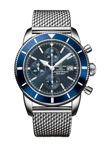 [A1332016.C758.152A] Superocean Heritage 46 Chronograph Stainless Steel / Blue / Blue / Milanese