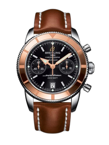 [U2337012.BB81.433X] Superocean Heritage 44 Chronograph Stainless Steel / Red Gold / Black / Calf