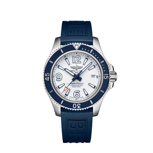 [A17366D81A1S1] Superocean 42 Stainless Steel / White / Rubber / Pin