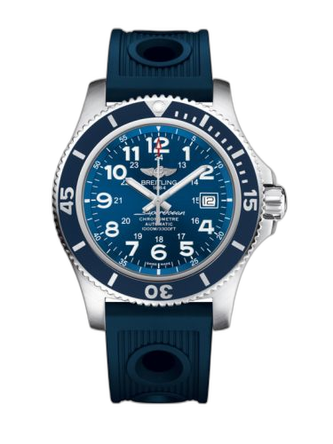 [A17392D8.C910.211S] Superocean II 44 Stainless Steel / Blue / Mariner Blue / Rubber
