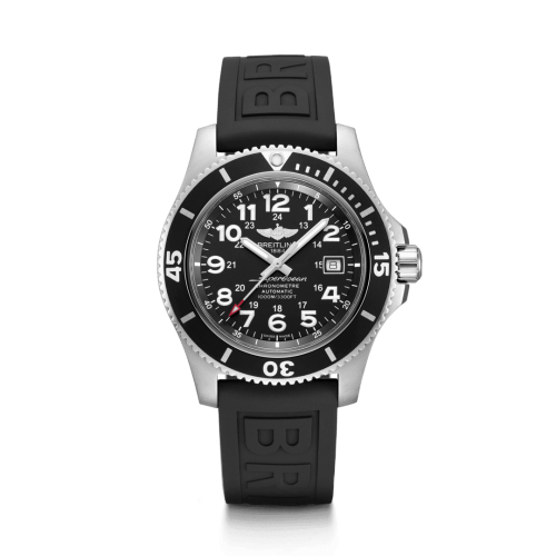 [A17392D71B1S1] Superocean II 44 Stainless Steel / Black / Volcano Black / Rubber / Pin