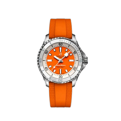 [A17377211O1S1] SuperOcean Automatic 36 Stainless Steel / Orange / Rubber
