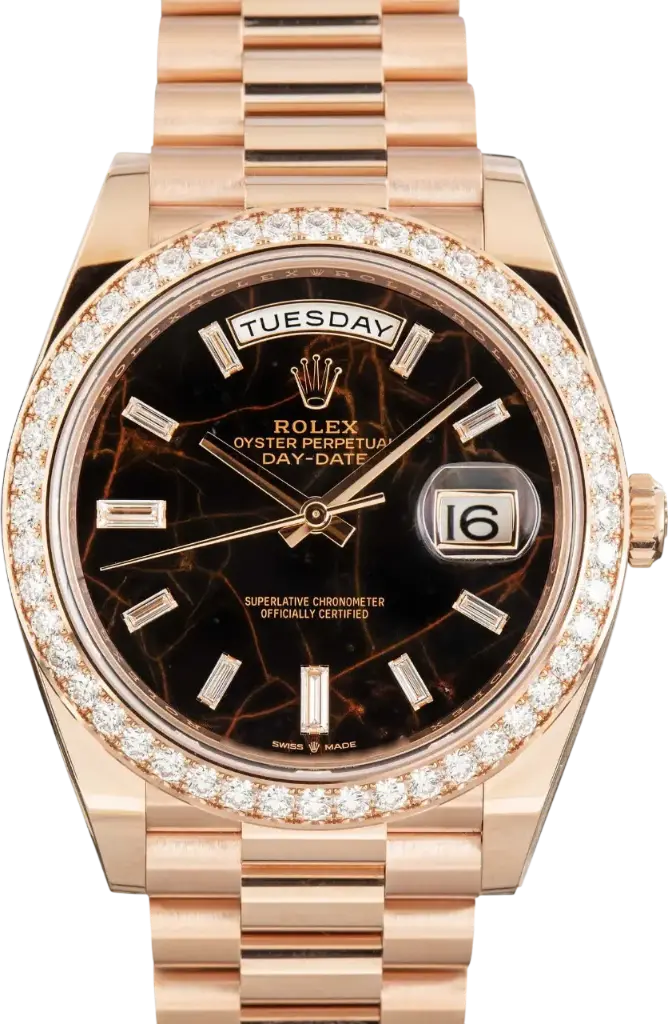 Rolex Day-Date 40 Everose - Diamond / Chocolate