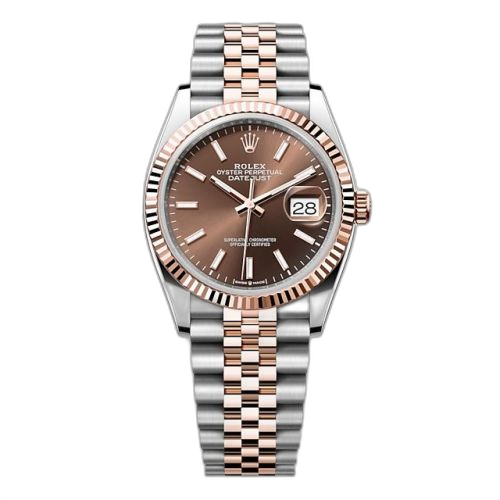 [126231-0043 (aka: M126231-0043)] Datejust 36 Stainless Steel - Everose / Fluted / Chocolate / Jubilee