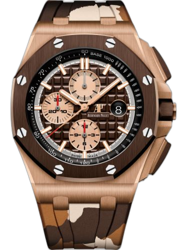 [26401RO.OO.A087CA.01] Royal Oak Offshore 42 Pink Gold / Ceramic / Brown / Rubber