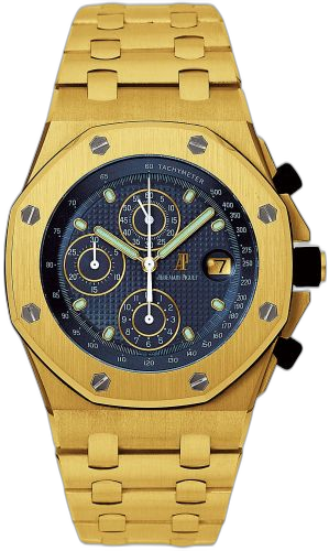 [25721BA.O.1000BA.02] Royal Oak OffShore 25721 Chronograph Yellow Gold / Blue