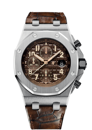 [26470ST.OO.A820CR.01] Royal Oak Offshore 26470 Stainless Steel / Brown / Alligator