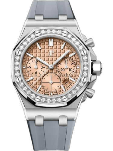 [26231ST.ZZ.A178CA.01] Royal Oak OffShore 26231 Lady Chronograph Stainless Steel - Diamond / Salmon
