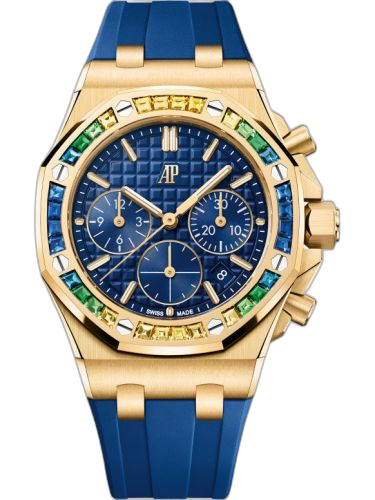 [26236BA.YY.D346CA.01] Royal Oak OffShore 26231 Lady Chronograph Yellow Gold - Rainbow / Blue