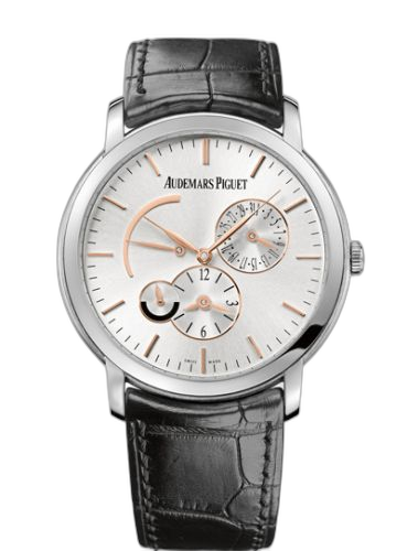 [26380BC.OO.D002CR.01] Jules Audemars 15180 Dual Time White Gold / Silver
