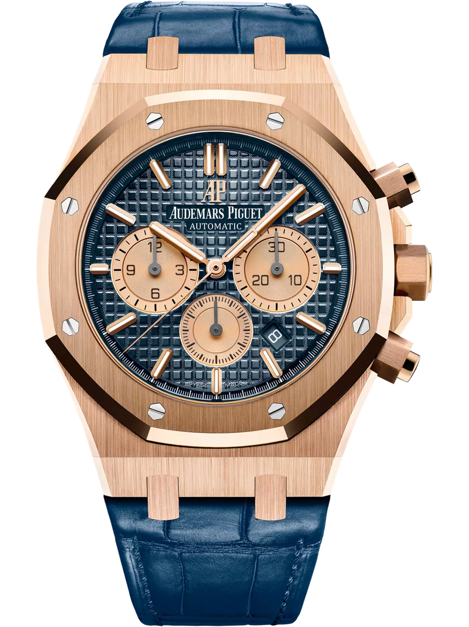 [26331OR.OO.D315CR.01] Royal Oak Chronograph 41 Pink Gold / Blue / Alligator