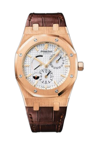 [26120OR.OO.D088CR.01] Royal Oak 26120 Dual Time Pink Gold / Silver