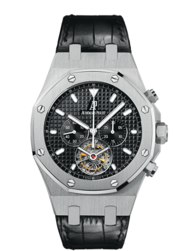 [25977ST.OO.D002CR.01] Royal Oak Tourbillon Chronograph Stainless Steel / Black / Strap