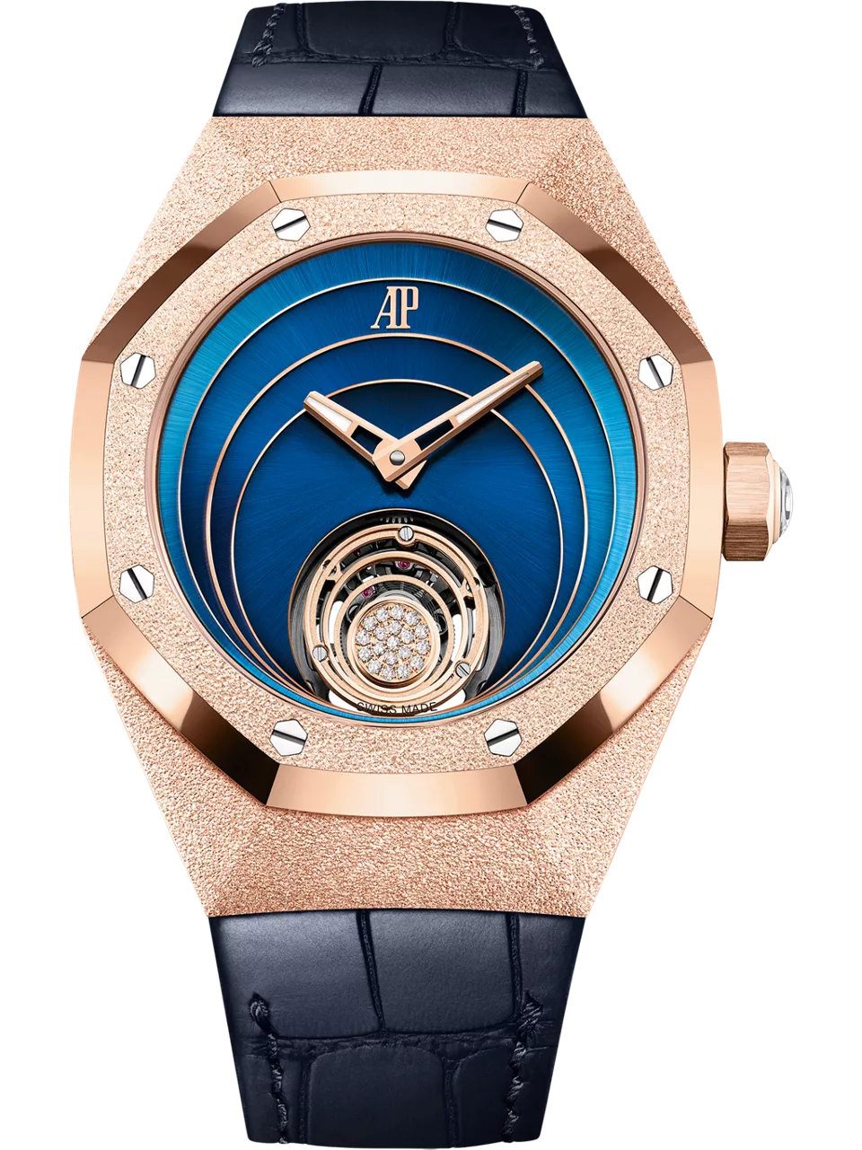 [26630OR.GG.D326CR.01] Audemars Piguet Royal Oak Concept Frosted Gold Flying Tourbillon Pink Gold / Blue