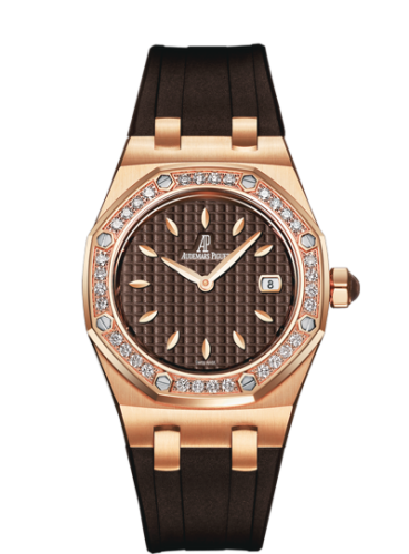 [67621OR.ZZ.D080CA.01] Royal Oak Quartz 67621 Pink Gold / Diamond / Brown / Rubber