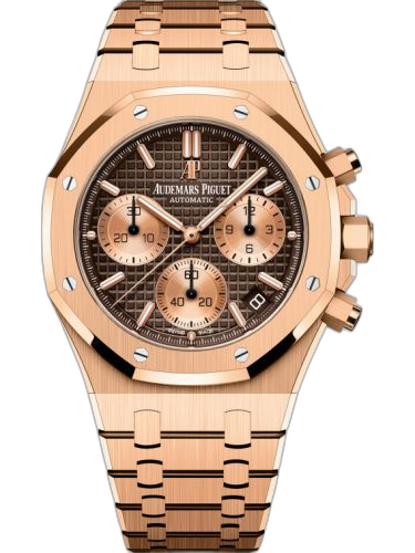 [26239OR.OO.1220OR.02 (aka: 26239OR.00.1220OR.02)] Royal Oak Chronograph 41 Pink Gold / Brown / Bracelet