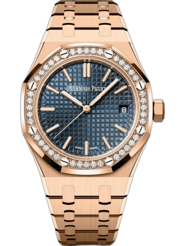 [15551OR.ZZ.1356OR.05] Royal Oak Selfwinding 37 Pink Gold - Diamond / Blue