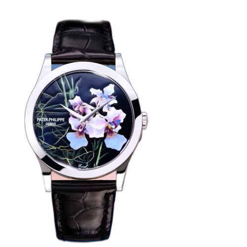 [5089G-085] Calatrava 5089 Whit e Gold / Orchids