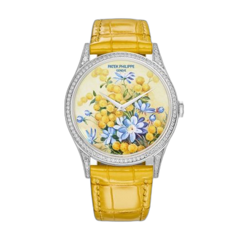[5077/100G-037] Calatrava 5077 White Gold / Portrait of Flowers