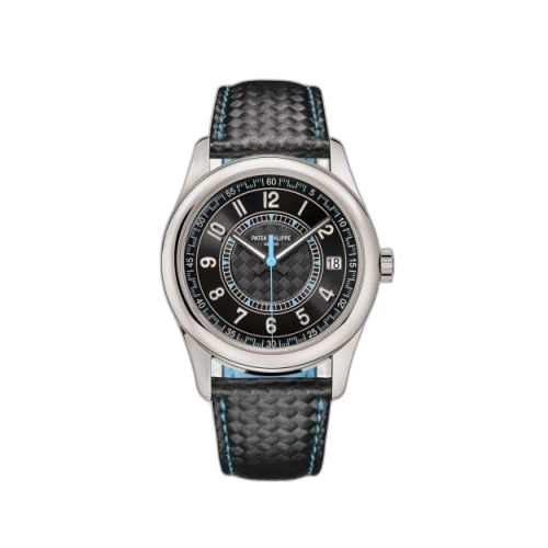 [6007G-011] Calatrava White Gold / Black - Sky Blue