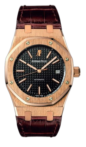 [15300OR.OO.D088CR.01] Royal Oak 15300 Date Pink Gold / Black / Strap