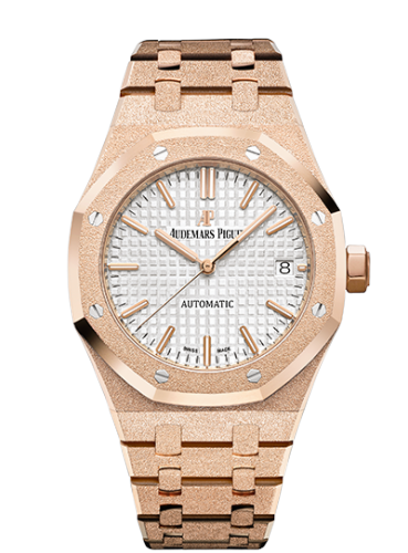 [15454OR.GG.1259OR.01] Royal Oak 15454 Selfwinding Frosted Pink Gold / Silver