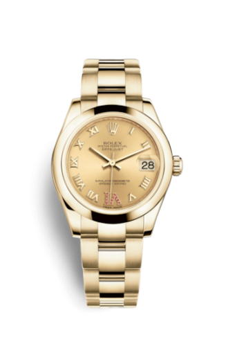 [178248-0089] Datejust 31 Yellow Gold Domed / Oyster / Champagne Roman