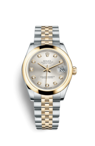 [178243-0041] Datejust 31 Rolesor Yellow Domed / Jubilee / Silver Diamonds