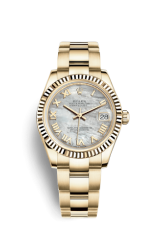 [178278-0041] Datejust 31 Yellow Gold Fluted / Oyster / MOP Roman