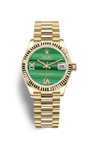 [278278-0004] Datejust 31 Yellow Gold / Fluted / Malachite / President