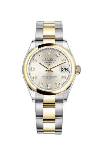 [278243-0019] Datejust 31 Stainless Steel / Yellow Gold / Domed / Silver - Diamond / Oyster