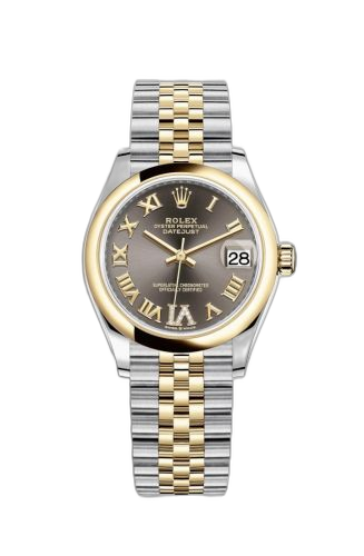 [278243-0018] Datejust 31 Stainless Steel / Yellow Gold / Domed / Grey - Roman / Jubilee