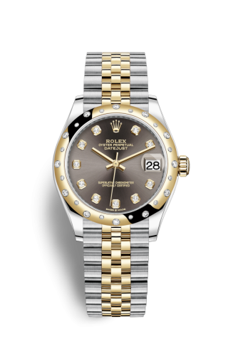 [278343rbr-0022] Datejust 31 Stainless Steel / Yellow Gold / Domed - Diamond / Grey - Diamond / Jubilee