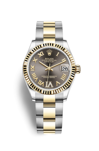 [278273-0017] Datejust 31 Stainless Steel / Yellow Gold / Fluted / Grey - Roman / Oyster