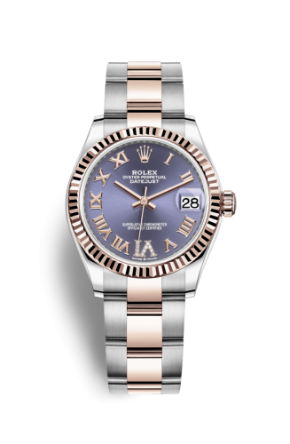 [278271-0019] Datejust 31 Stainless Steel/ Rose Gold / Fluted / Aubergine - Roman / Oyster