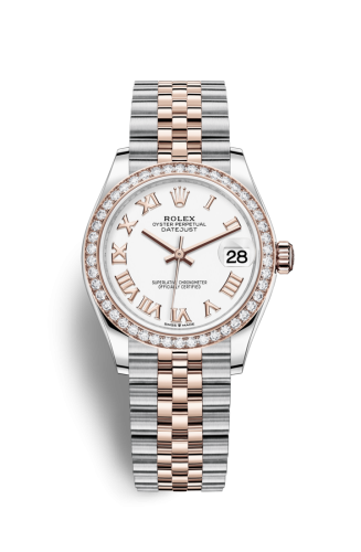 [278381rbr-0004] Datejust 31 Stainless Steel/ Rose Gold / Diamond / White - Roman / Jubilee