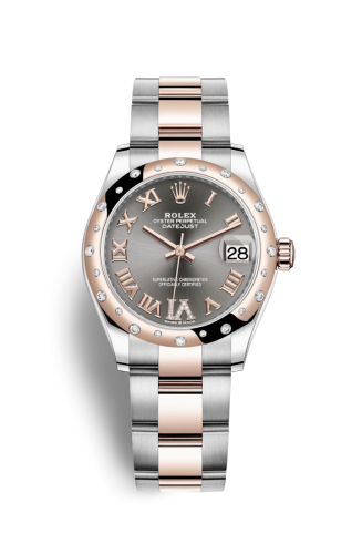 [278341rbr-0029] Datejust 31 Stainless Steel/ Rose Gold / Domed - Diamond / Grey - Roman / Oyster
