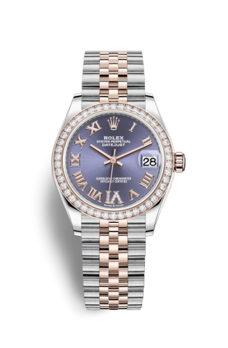 [278381rbr-0020] Datejust 31 Stainless Steel/ Rose Gold / Diamond / Aubergine - Roman / Jubilee