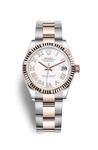 [278271-0001] Datejust 31 Stainless Steel/ Rose Gold / Fluted / White - Roman / Oyster