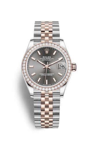 [278381rbr-0018] Datejust 31 Stainless Steel/ Rose Gold / Diamond / Grey / Jubilee