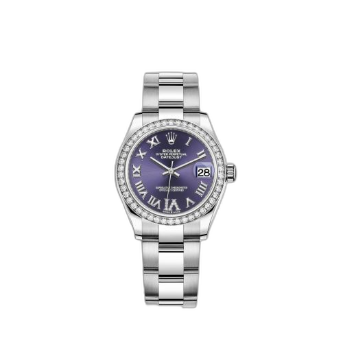 [278384rbr-0029] Datejust 31 Stainless Steel Diamond / Oyster / Aubergine - Roman